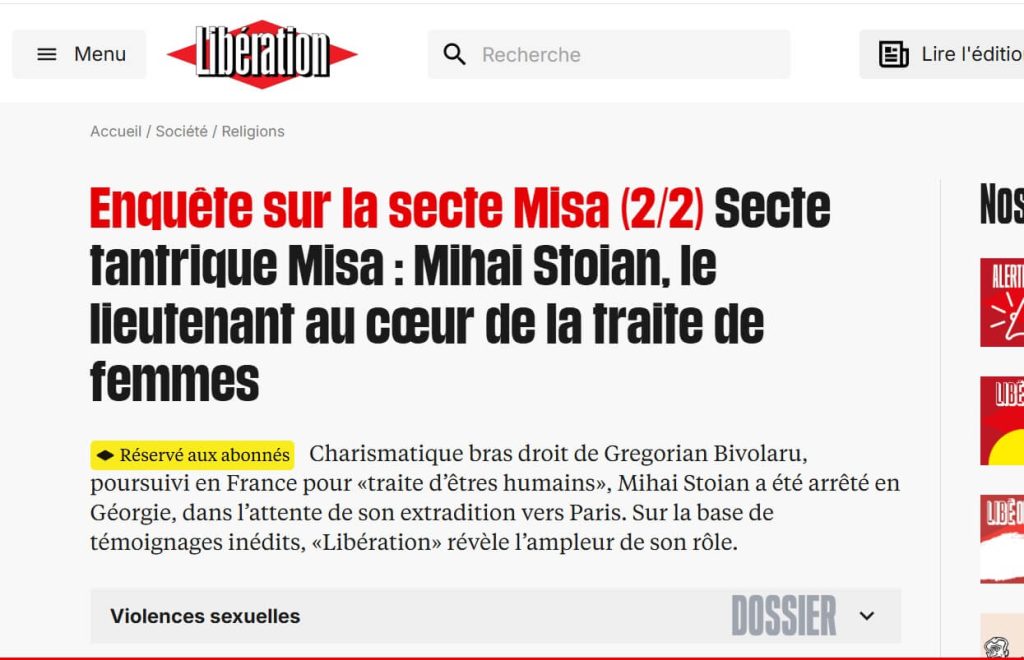 Titlu în ziarul francez Liberation care alege să inducă cititorilor prezumția de vinovăție 