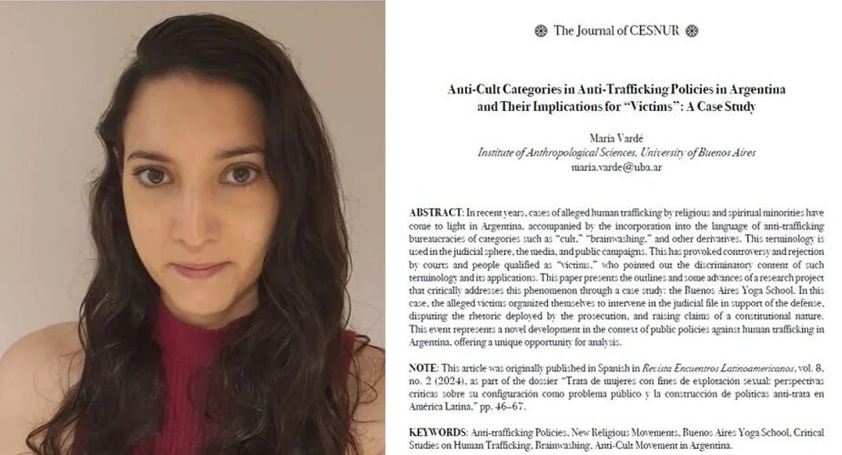 Maria Vardé și articolul său recent din „The Journal of CESNUR”.